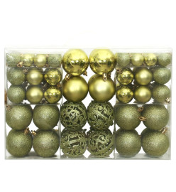 Boules de Noël 100 pcs vert clair 3 / 4 / 6 cm