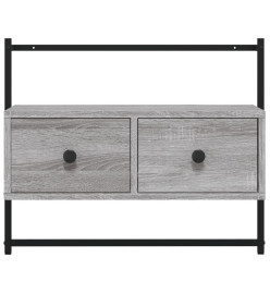 Meuble TV mural sonoma gris 60,5x30x51 cm bois d'ingénierie