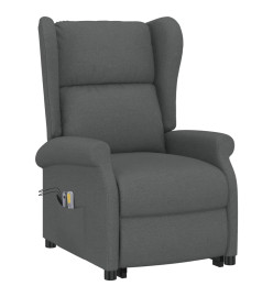 Fauteuil de massage inclinable Gris foncé Tissu