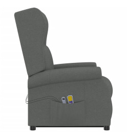 Fauteuil de massage inclinable Gris foncé Tissu