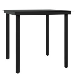 Mobilier de salle à manger d'extérieur avec coussins 3 pcs Noir