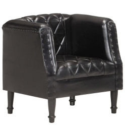 Fauteuil Noir Cuir véritable de chèvre