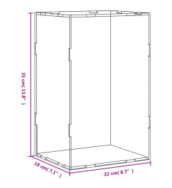 Boîte d'affichage transparente 22x18x35 cm acrylique