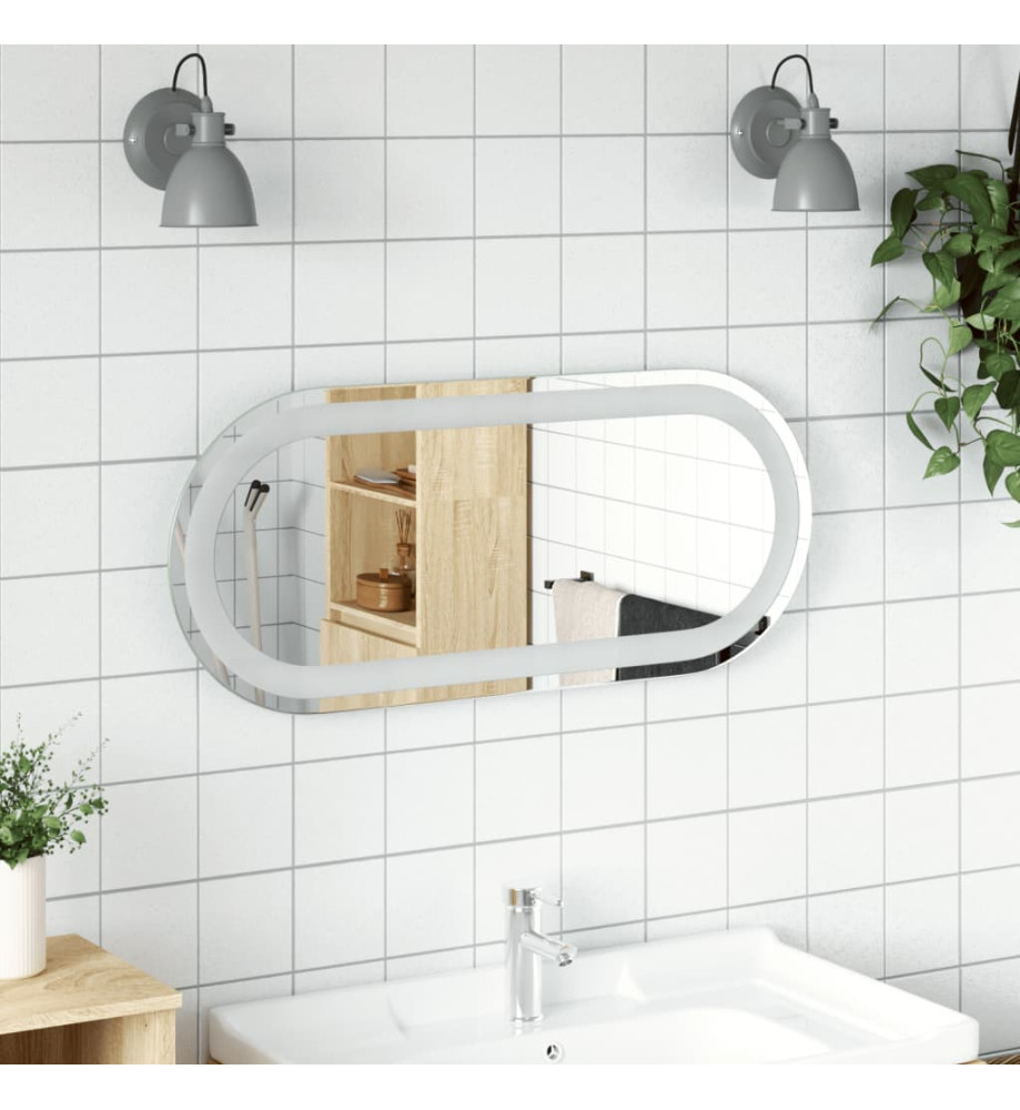 Miroir de salle de bain à LED 70x30 cm ovale