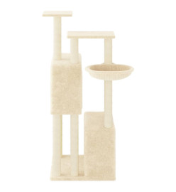 Arbre à chat avec griffoirs en sisal crème 122 cm