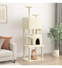 Arbre à chat avec griffoirs en sisal Crème 180 cm