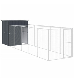 Niche pour chien avec cour anthracite 165x659x181 cm