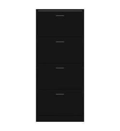 Armoire à chaussures Noir 63x24x147 cm Bois d'ingénierie