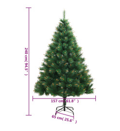 Sapin de Noël artificiel à charnières avec support 240 cm