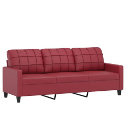 Ensemble de canapés 2 pcs et coussins Rouge bordeaux Similicuir