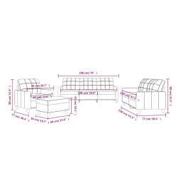 Ensemble de canapés 4 pcs avec coussins Noir Similicuir