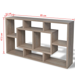 Étagère murale 8 compartiments Couleur de chêne