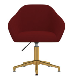 Chaise pivotante de bureau Rouge bordeaux Velours