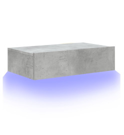 Meuble TV avec éclairage LED gris béton 60x35x15,5 cm