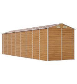 Abri de jardin marron clair 191x725x198 cm acier galvanisé