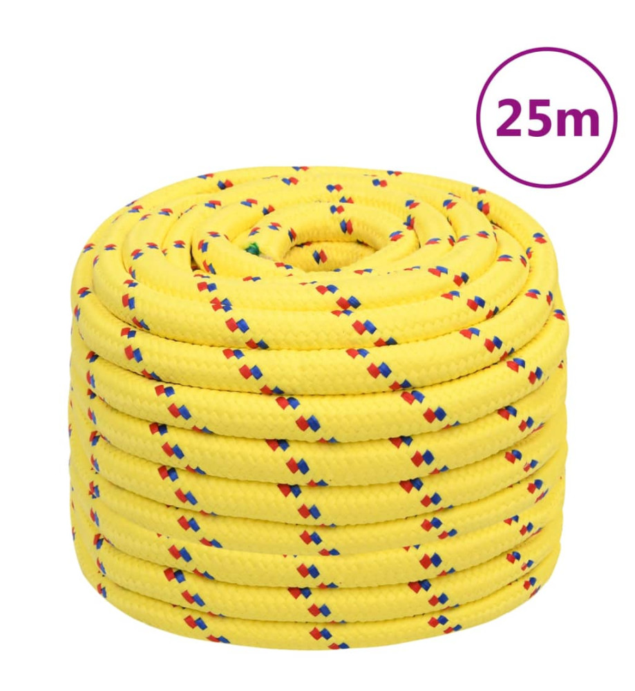 Corde de bateau Jaune 20 mm 25 m Polypropylène