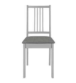 Chaises à manger avec coussins lot de 4 gris bois solide