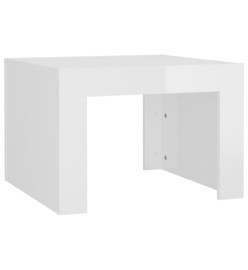 Table basse Blanc brillant 50x50x35 cm Aggloméré