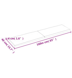 Dessus de table bois chêne massif traité bordure assortie