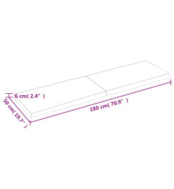 Dessus de table bois chêne massif traité bordure assortie