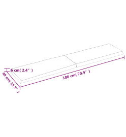 Dessus de table bois chêne massif traité bordure assortie