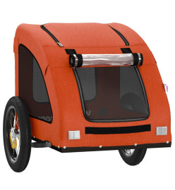 Remorque de vélo pour chien orange tissu oxford et fer