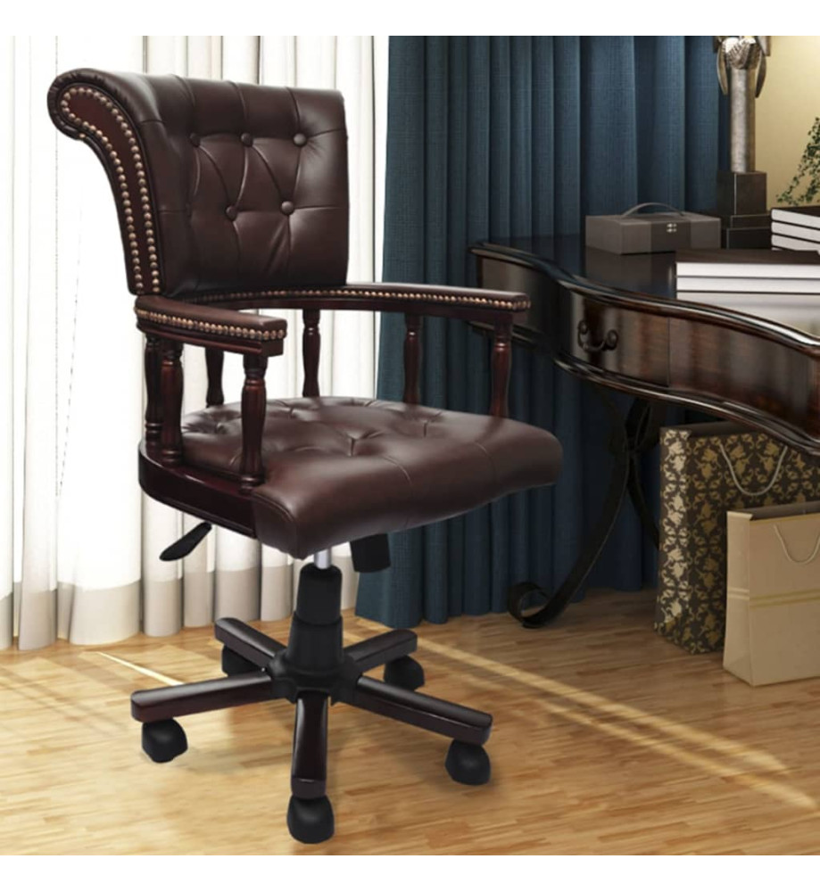 Chaise de bureau pivotante Marron