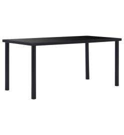 Table de salle à manger Noir 160x80x75 cm Verre trempé