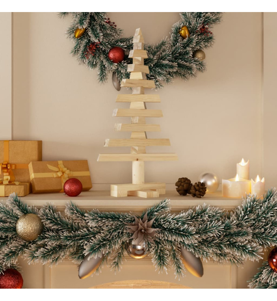 Arbre de Noël en bois pour décoration 60 cm bois massif de pin