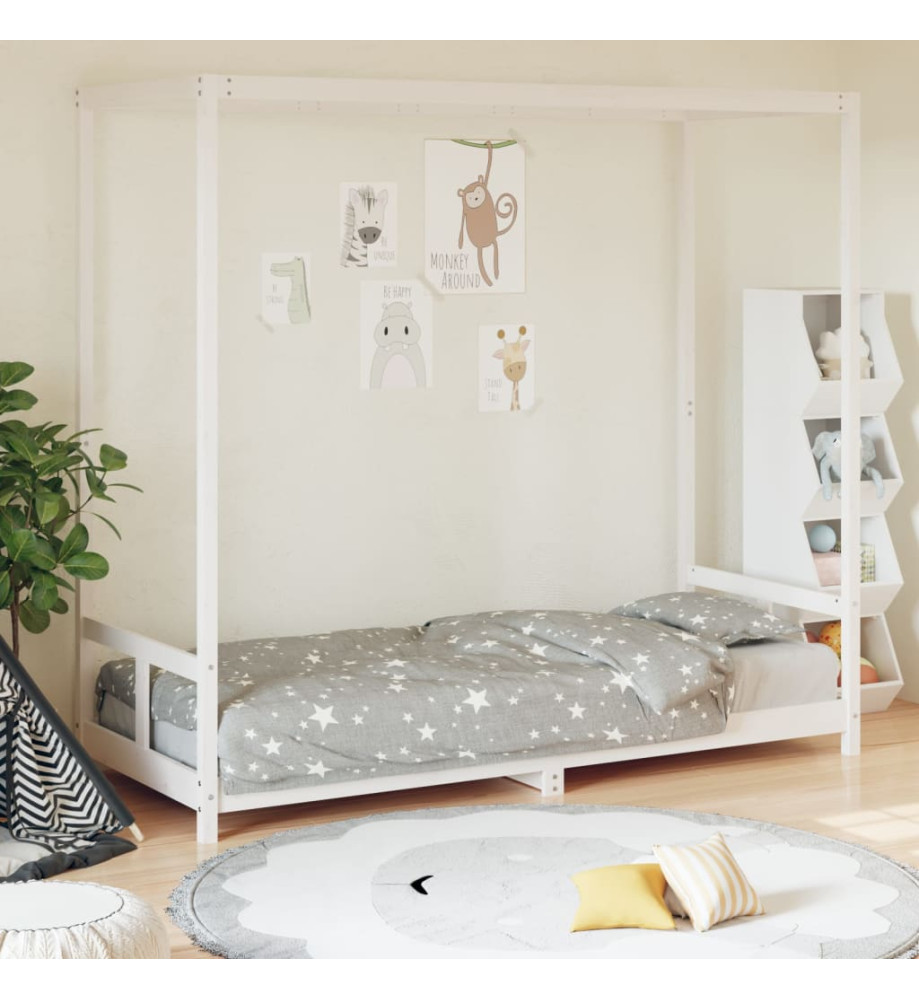 Cadre de lit pour enfants blanc 80x200 cm bois de pin massif Cadre de lit pour enfants blanc 80x200 cm bois de pin massif