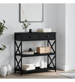Table console noir 75x28x75 cm bois d'ingénierie