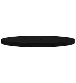 Dessus de table rond noir Ø70x3 cm bois de pin massif