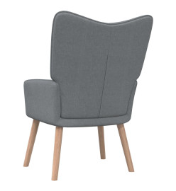 Chaise de relaxation avec tabouret Gris clair Tissu