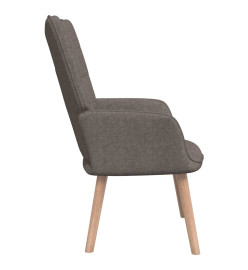 Chaise de relaxation avec tabouret Taupe Tissu