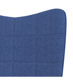 Chaise à bascule avec tabouret Bleu Tissu