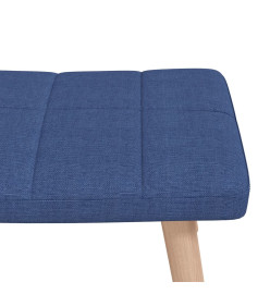 Chaise à bascule avec tabouret Bleu Tissu