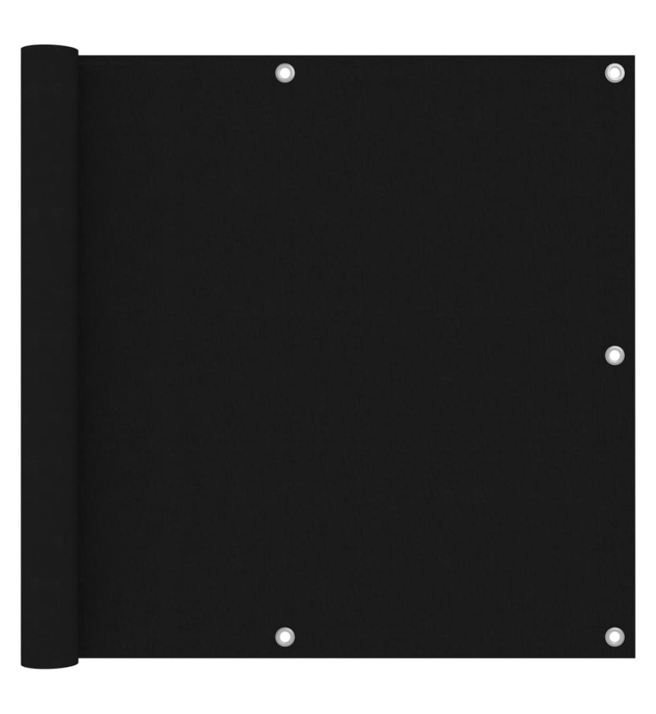 Écran de balcon Noir 90x300 cm Tissu Oxford