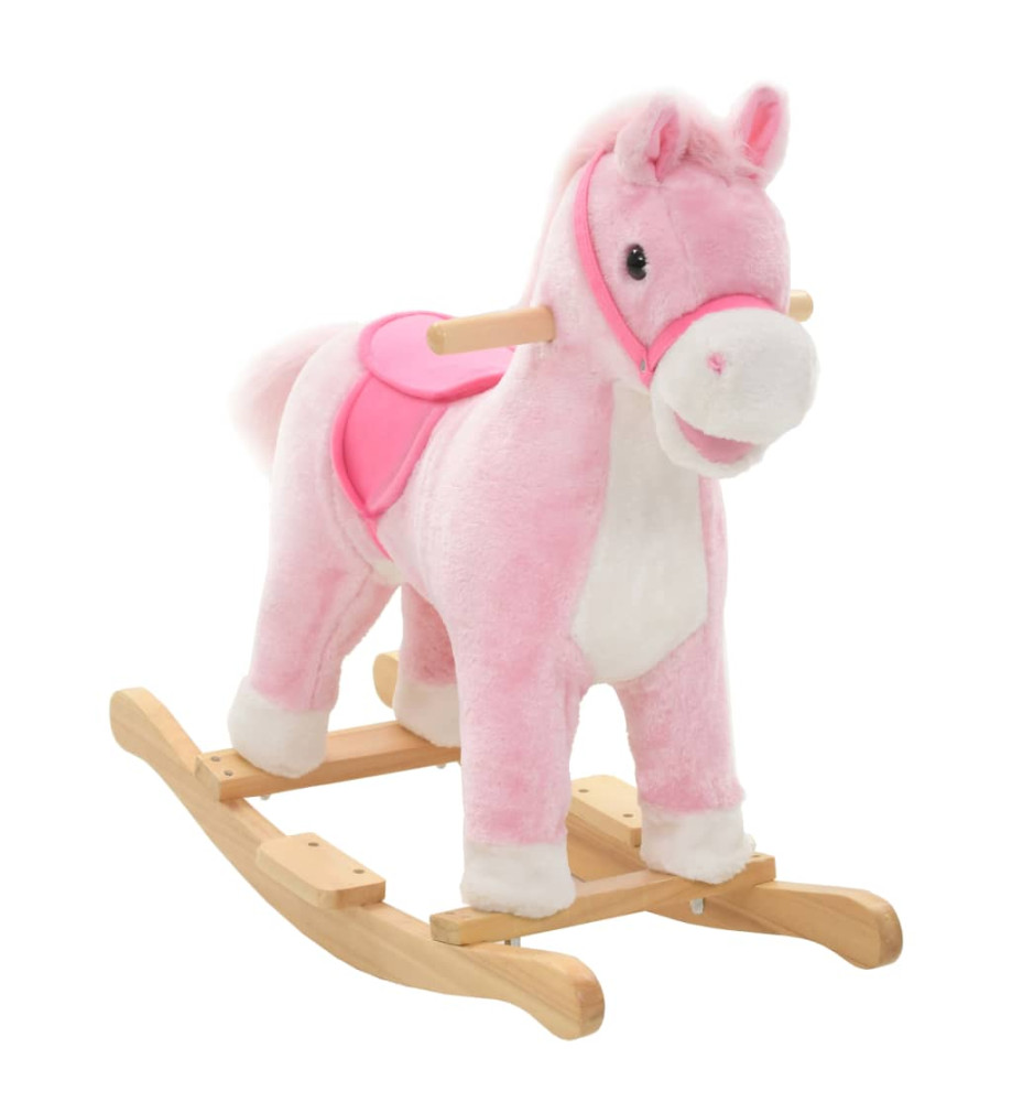 Cheval à bascule Peluche 65x32x58 cm Rose