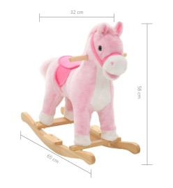 Cheval à bascule Peluche 65x32x58 cm Rose