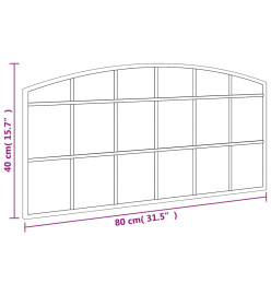 Miroir mural noir 80x40 cm arche fer