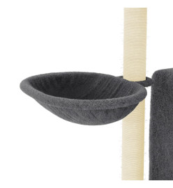 Arbre à chat avec griffoirs en sisal gris foncé 96,5 cm