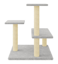 Arbre à chat avec griffoirs en sisal gris clair 61 cm