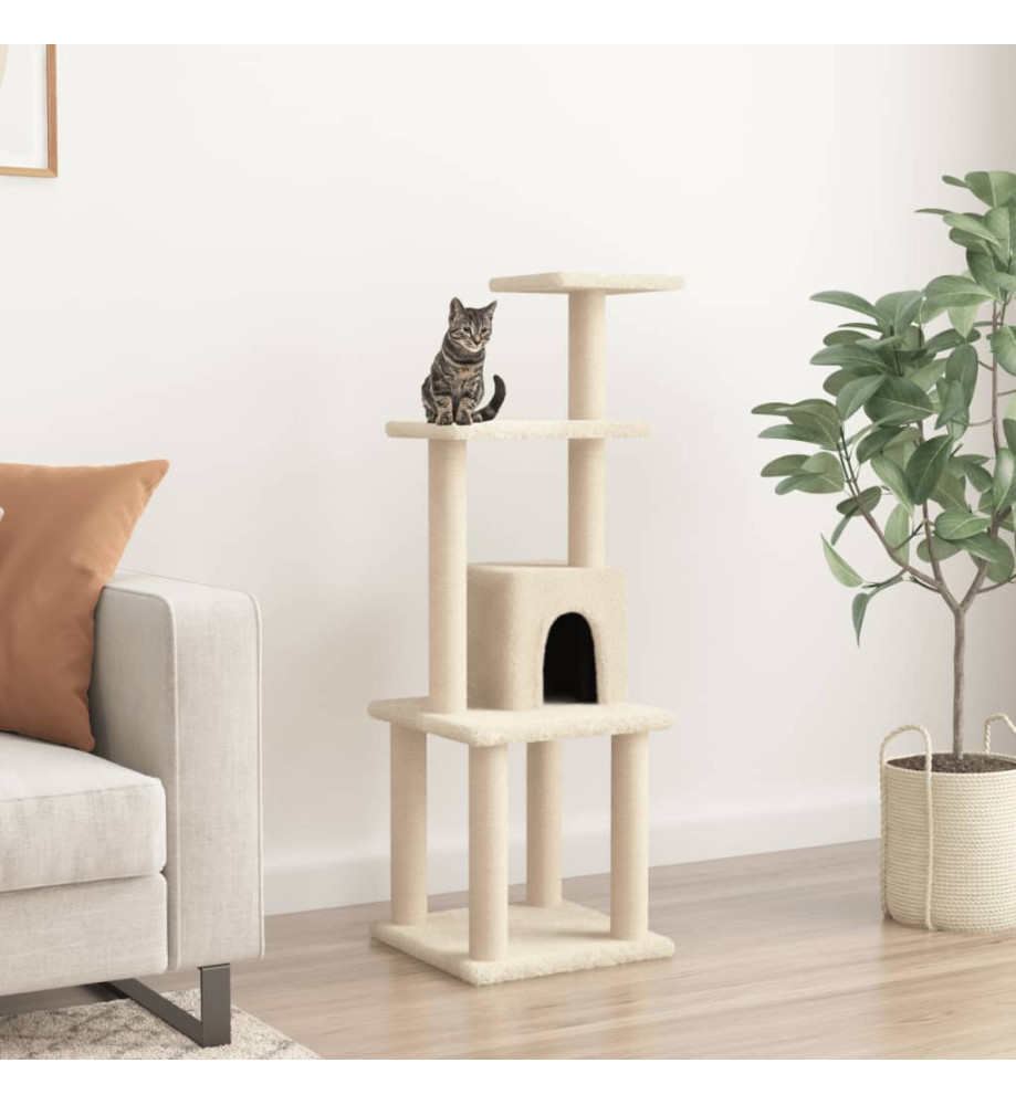 Arbre à chat avec griffoirs en sisal Crème 105 cm