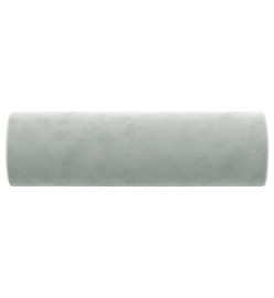 Coussins décoratifs 2 pcs Gris clair Ø15x50 cm Velours