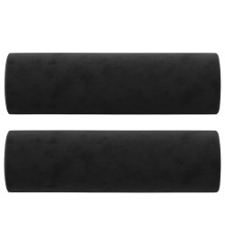 Coussins décoratifs 2 pcs Noir Ø15x50 cm Velours