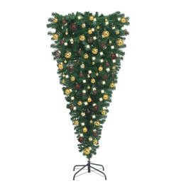 Arbre de Noël artificiel renversé pré-éclairé et boules 210 cm