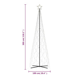 Arbre de Noël cône Blanc chaud 500 LED 100x300 cm