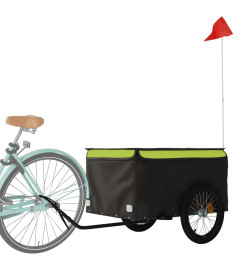 Remorque pour vélo noir et vert 45 kg fer