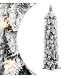 Sapin de Noël artificiel pré-éclairé avec 45 LED/neige floquée