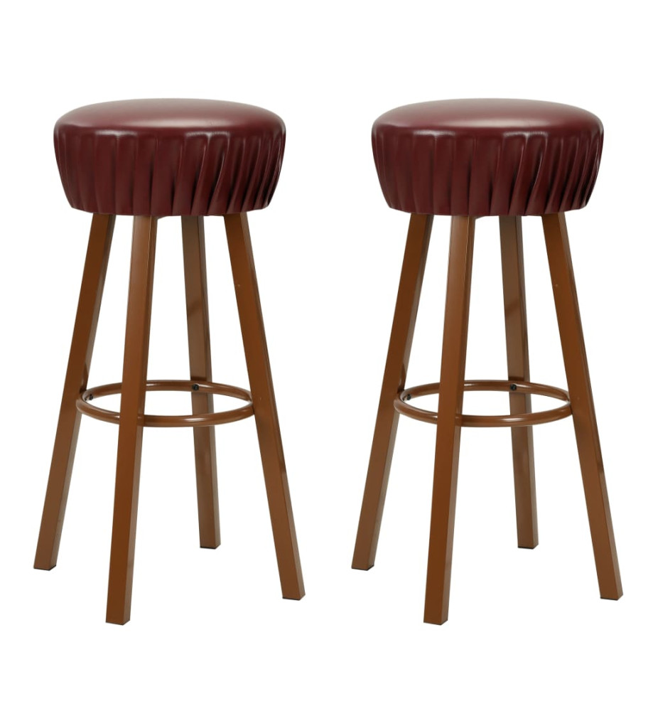 Chaises de bar lot de 2 marron similicuir